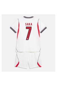 Englanti Bukayo Saka #7 Jalkapallovaatteet Lasten Kotipeliasu MM-kisat 2026 Lyhythihainen (+ Lyhyet housut)